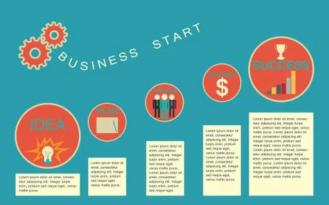Business start infographics template. Stock Illustration