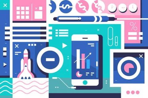 Business startup background Stock Illustration