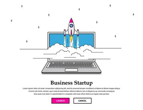 Business startup banner Illustrazione stock