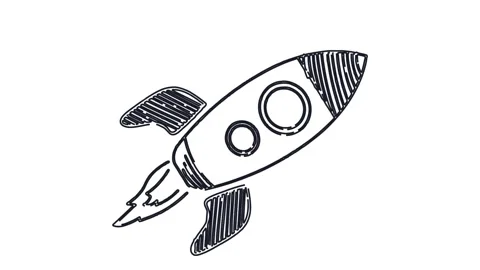 Business startup launch rocket whiteboard doodle animation Stock Footage 264960574