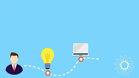 Business startup launching from idea to process animation Stock Footage 240737664