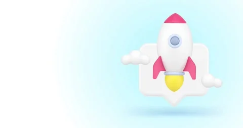 Business startup launching rocket quick tips 3d icon animation Stock Footage 276474240