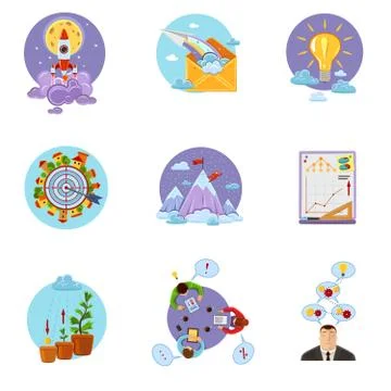 Business Startup Set Illustrazione stock
