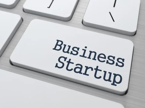 Business Startup on White Keyboard Button. Stock Illustration