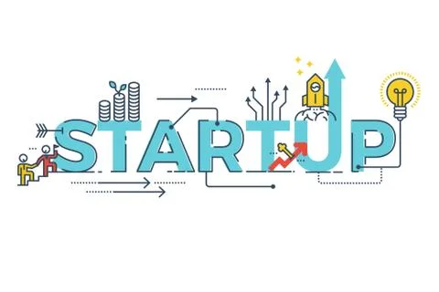 Business Startup word design Stock Illustration