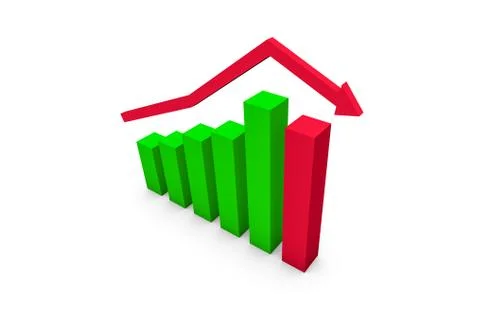 Business Statistic Fail of Graph Chart イラスト素材