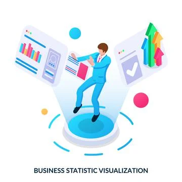 Business statistic visualization concept.  Stock Illustration