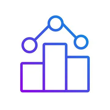 Business statistical data pixel perfect gradient linear vector icon Stock Illustration