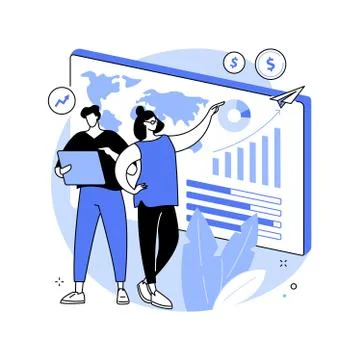 Business statistics abstract concept vector illustration. Stock Illustration