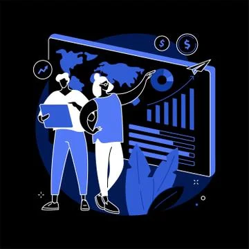 Business statistics abstract concept vector illustration. Stock Illustration