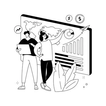 Business statistics abstract concept vector illustration. 库存插图