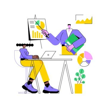 Business statistics abstract concept vector illustration. Stock Illustration