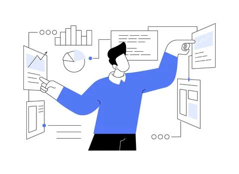 Business statistics abstract concept vector illustration. Stock Illustration