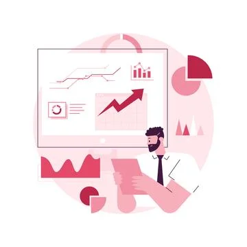 Business statistics abstract concept vector illustration. Stock Illustration
