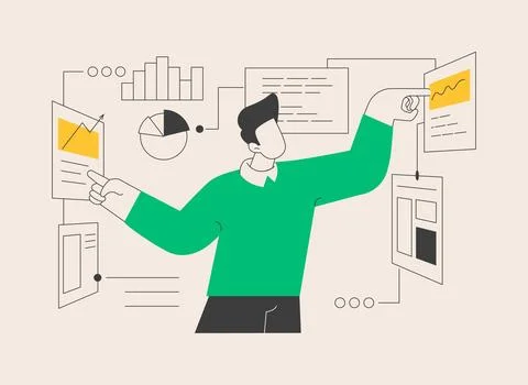 Business statistics abstract concept vector illustration. Stock Illustration