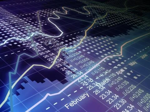 Business statistics and analytics, glowing sheet beznes statistics of exchang Stock Illustration