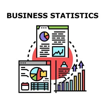 Business statistics concept representing data analysis and financial growth Stock Illustration