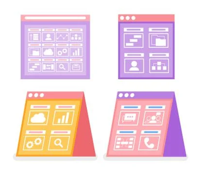 Business Statistics Data, Infographics on Screen Stock Illustration