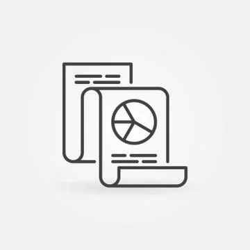 Business Statistics Report vector icon in thin line style Stock Illustration