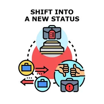 Business status shifting process improving career advancement 库存插图