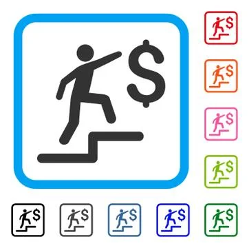 Business Steps Framed Icon Stock Illustration