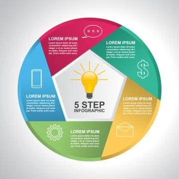 Business Steps Modern Shutter Cycle Chart Infographic Template Stock Illustration