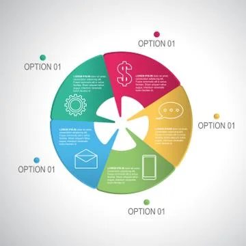 Business Steps Modern Shutter Cycle Chart Infographic Template Stock Illustration