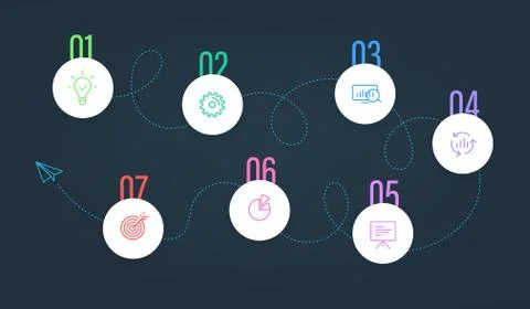 Business steps vector template with color icons. Infographics template Stock-Illustration