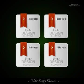 Business stickers on the black background. Vector design elemnts for infograp 스톡 일러스트