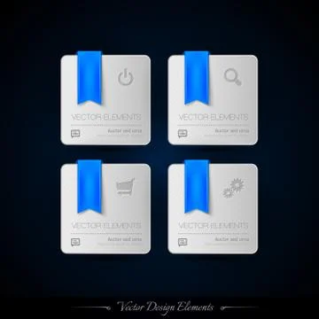 Business stickers on the black background. Vector design elemnts for infograp 스톡 일러스트