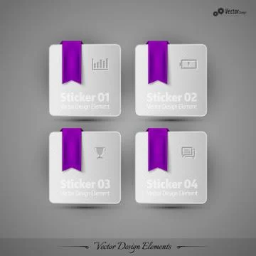 Business stickers on the gray background. Vector design elemnts for infograph 스톡 일러스트