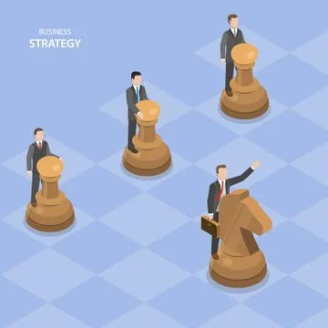 Business stratagy isometric flat vector concept. Stock Illustration
