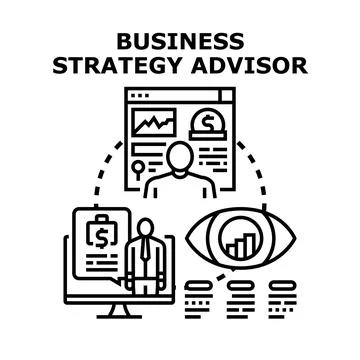 Business strategy advisor analyzing financial data for growth イラスト素材