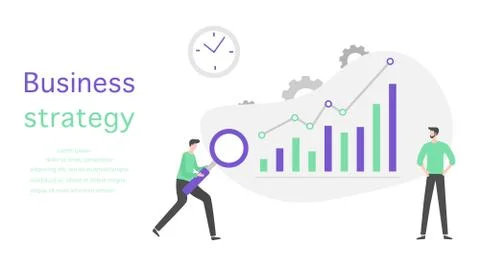 Business strategy analytics finance data People Illustrazione stock