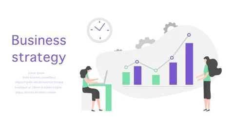 Business strategy analytics finance data People Illustrazione stock