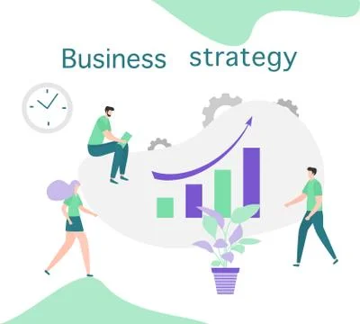 Business strategy analytics finance data People Illustrazione stock