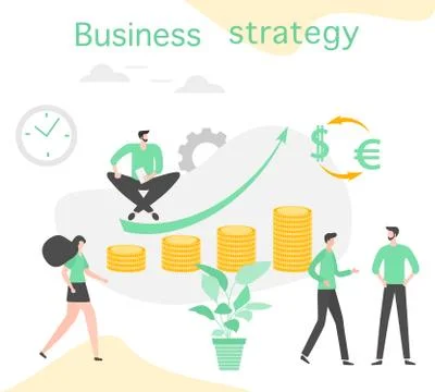Business strategy analytics finance data People Illustrazione stock