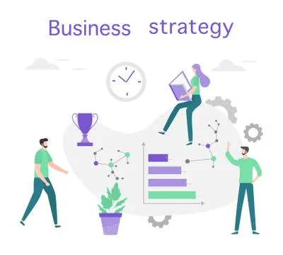 Business strategy analytics finance data People Illustrazione stock