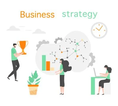 Business strategy analytics finance data People Ilustración de archivo