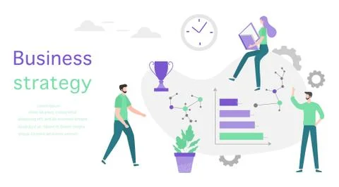 Business strategy analytics finance data People Stock Illustration