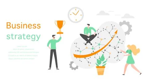 Business strategy analytics finance data People Stock Illustration