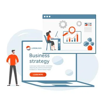Business strategy analytics finance data People Stock Illustration