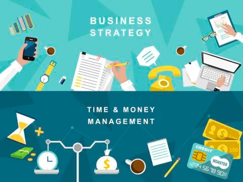 Business strategy and creative process in flat design Stock Illustration