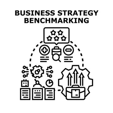 Business strategy benchmarking for performance evaluation Stock Illustration