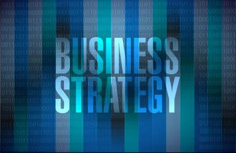 Business Strategy binary background sign concept Illustrazione stock