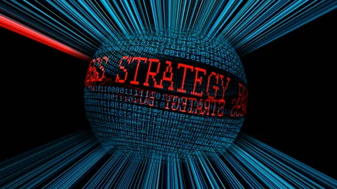 Business strategy binary data rotating sphere Stock Footage 164798331