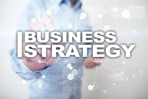 Business strategy concept on the virtual screen. 스톡 사진