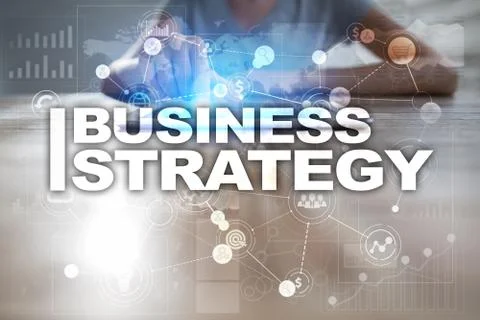 Business strategy concept on the virtual screen. Stock Photos