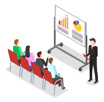 Business Strategy, Data Analysis, Graphic or Chart Stock Illustration