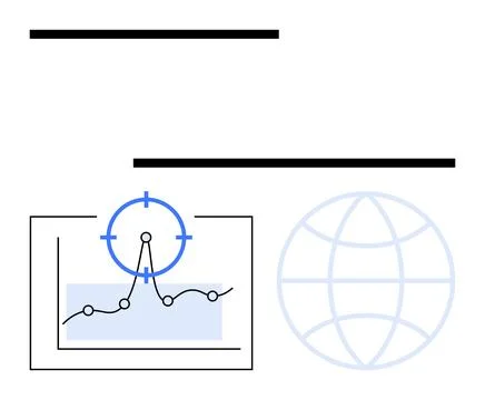 Business strategy, data analytics, global communications, performance trackin Stock Illustration